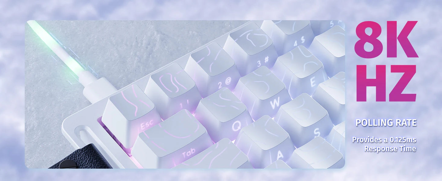 ATTACK SHARK X68 HE Rapid Trigger mechanische Gaming-Tastatur 60% kabelgebunden mit einstellbarer Auslösung, Hall-Effekt-Magnetschalter, 8KH