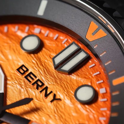 BERNY 20ATM Automatic Men's Watch Diver Sports Diving Watches Luxury Sapphire 316L Stainless Steel Mechanical Waterproof Watches