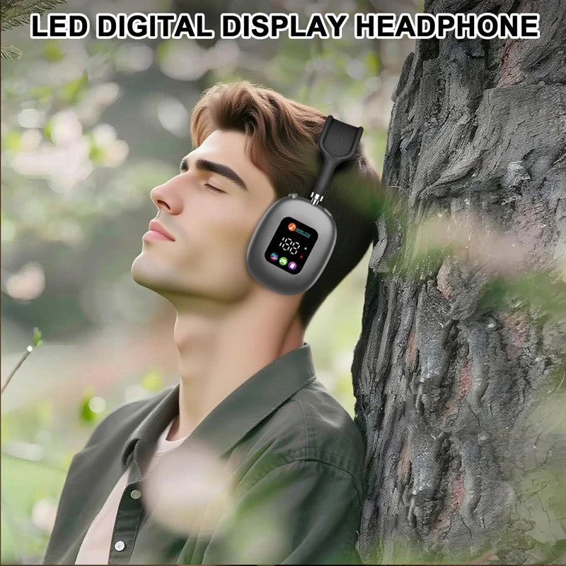 MAX600 Model New Wireless Active Noise Cancelling Headphones Hybrid Wireless Headphone With Touch Control LED Screen 2026 Hot