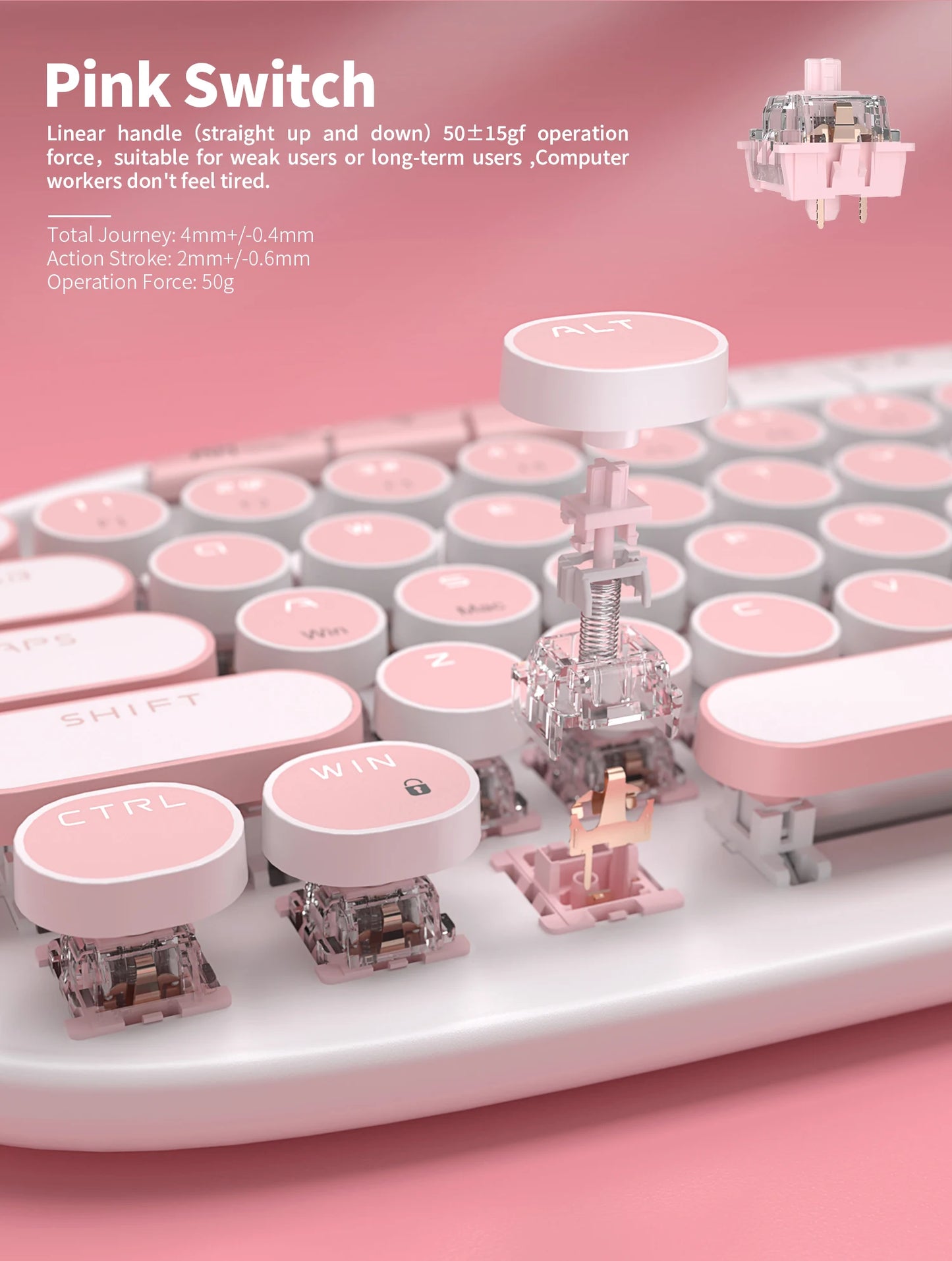 RK ROYAL KLUDGE ROUND Retro Punk Mechanical Keyboard 2.4G Wireless Bluetooth USB 68 Keys RGB Hot Swap Typewriter Gamer Keyboard