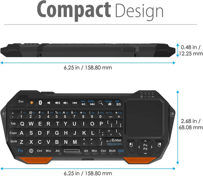 Mini Bluetooth Keyboard (QWERT) Rechargeable Wireless Keyboard with Touchpad for TV ,PS4, PS4 Pro, PS5 Phone Laptop