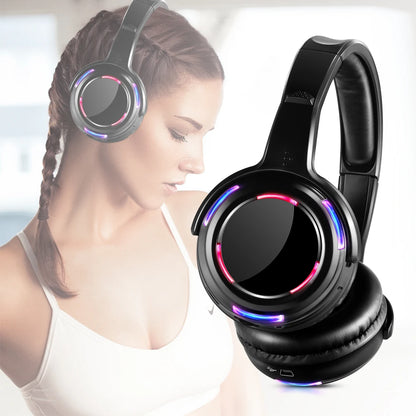 UHF RF Silent Disco Headphones Wireless DJ Headset System with 5 Headphones and 1 Transmitter, 500m Long Range Wireless Silent Party Headphones