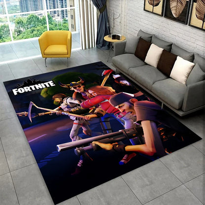 Cartoon F-Fortnite Game Gamer Carpet Rug for Playroom Bedroom Living Room Sofa Home Decor,kids Area Rug Non-slip Floor Mat