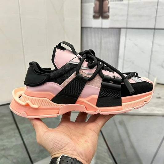 2026 Fashion Women Sneakers Size 35-46 High Quality  Platform Sneaker Men Casual Shoes Sports Running Shoes Lace Up Patchwork