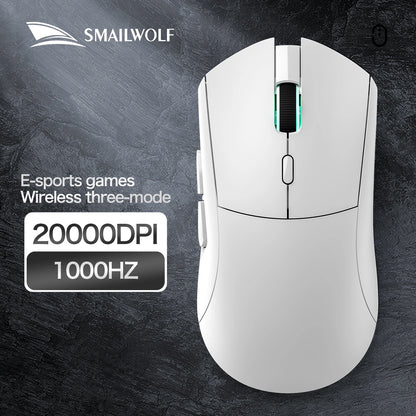 Bezprzewodowa mysz gamingowa SMAILWOLF RS7 Bluetooth, trzy tryby, PAW3311, makra, do laptopa, gier i biura