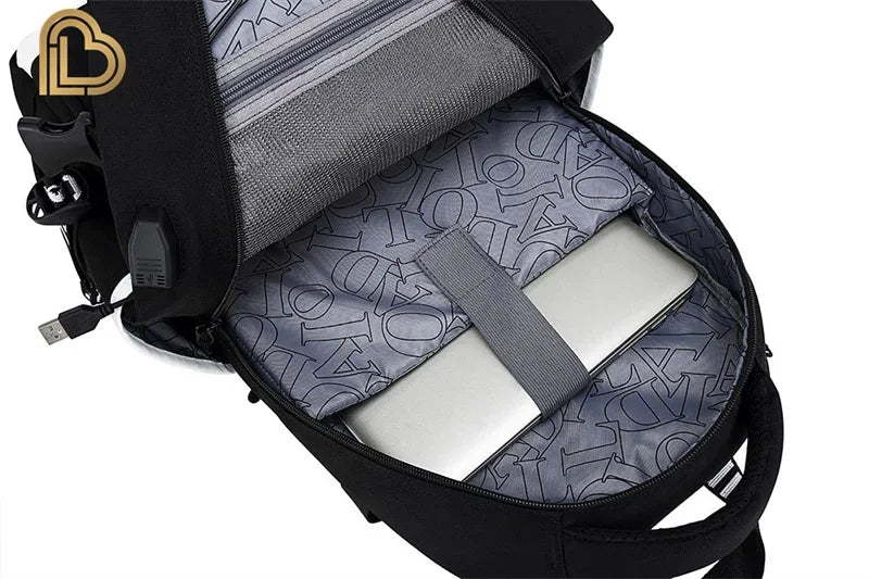 Ultima Knight F-Fortnited Battle Royale Backpack with USB Charging Anime Figures Study Stationery Compartment for Students