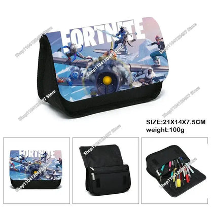 Fortnites Anime Pencil Bag Kawaii PencilCase Large Capacity Waterproof Handheld Cosplay Pencil Pouch Office Stationary Gift Toy