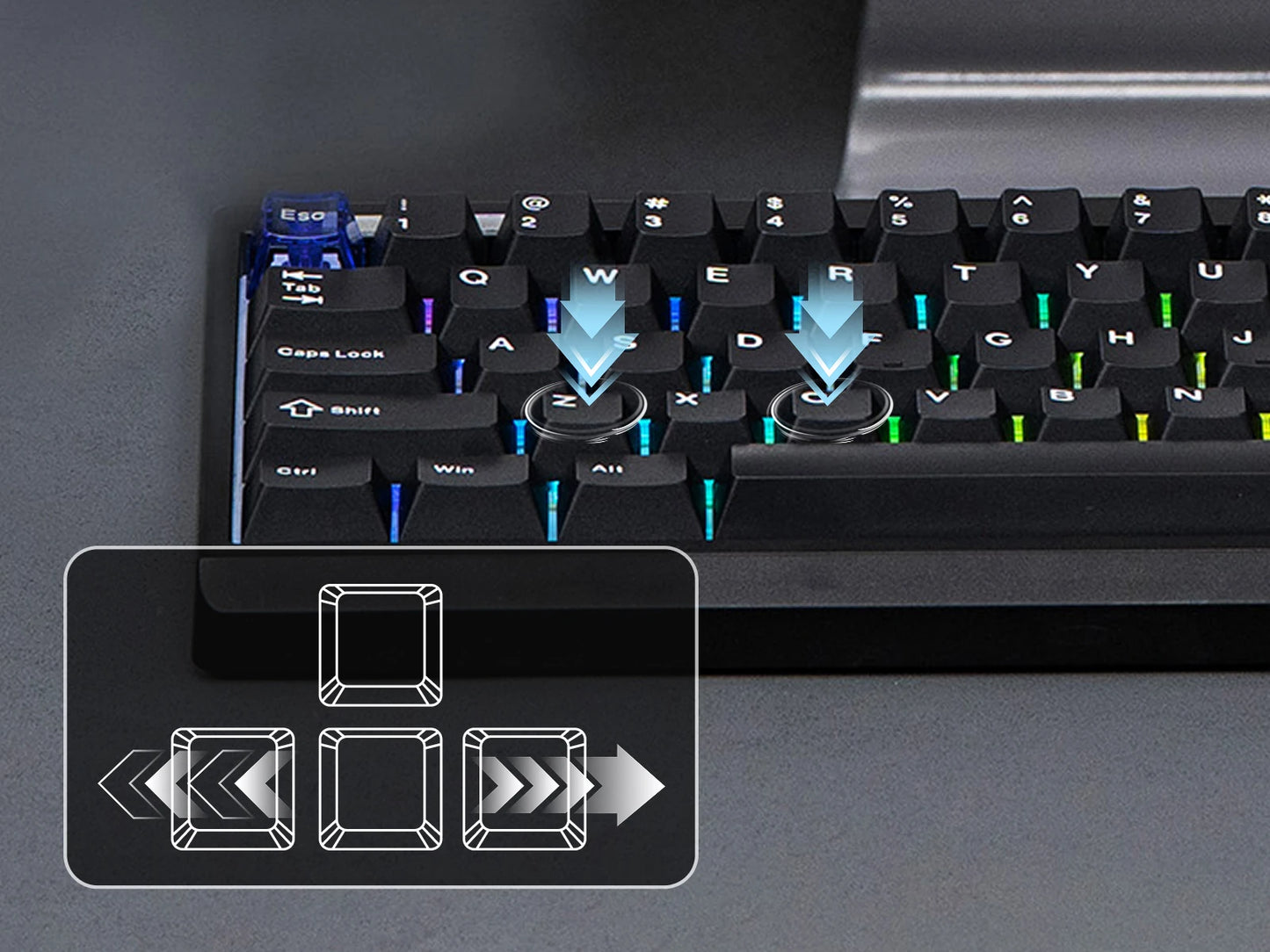 EPOMAKER Magcore65 Lite 65% US QWERTY Layout Wired/BT/2.4Ghz Wireless Mechanical Gaming Keyboard 8K Polling Analog Switch