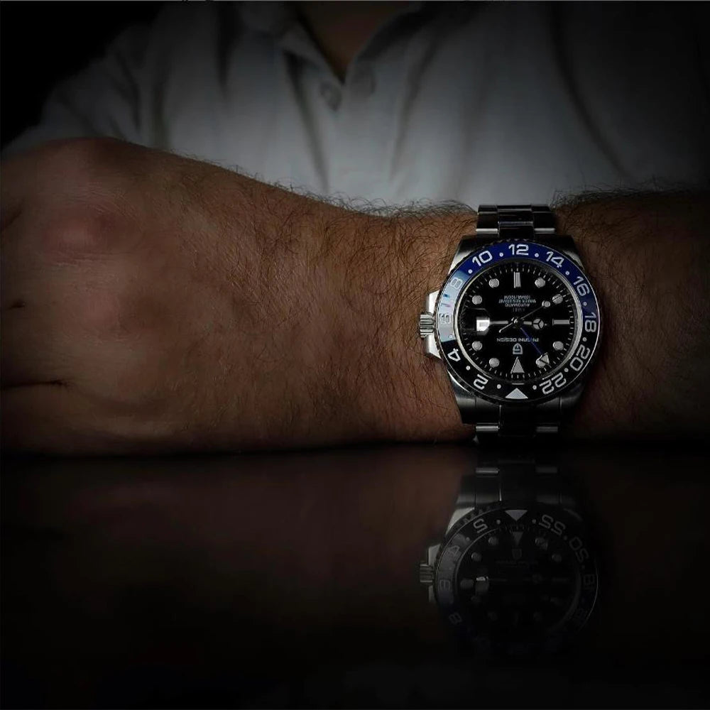 2026 Nuevo reloj mecánico de lujo para hombre PAGANI DESIGN, acero inoxidable, GMT, marca líder, cristal de zafiro, reloj para hombre