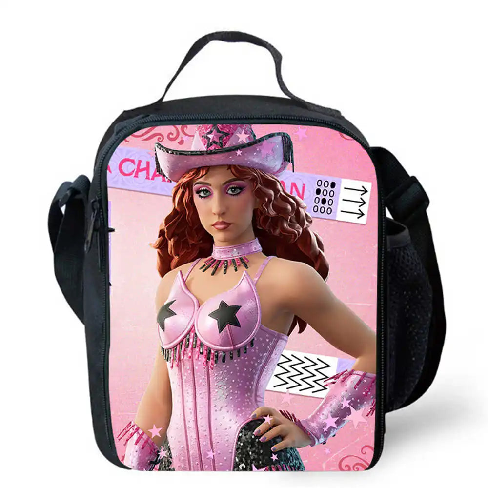 Lunch-Taschen für Kinder, Cartoon-Fortnite-Schul- und Picknicktaschen für Mädchen und Jungen, isolierte Kühltaschen für Kinder, tragbar und leicht