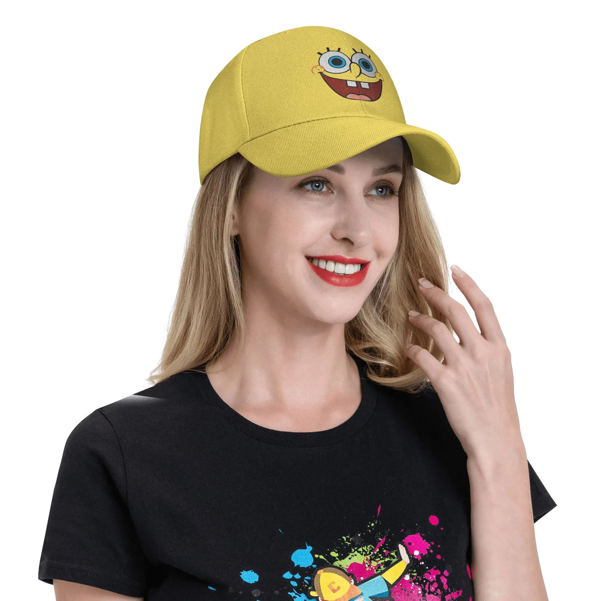 Casquette de baseball « Spongebob » à grand visage souriant, style « Sun », printanière, rétro « y2k », casquette de camionneur pour couple, femmes, tennis, skate et baseball