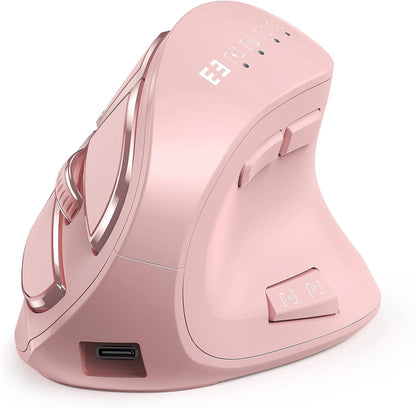 Mouse vertical wireless Jomaa 2.4G+Bluetooth pentru Apple Mac, laptop, notebook, 9 butoane, reîncărcabil, mouse gaming pentru PC și iPad