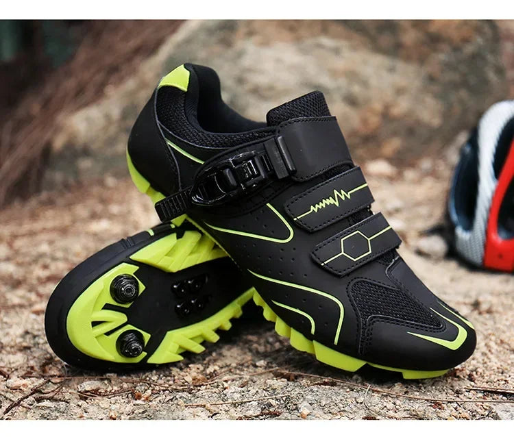 Chaussures de cyclisme unisexes à semelle rigide – Chaussures à crampons pour vélo de route 4 saisons, VTT et sports de plein air