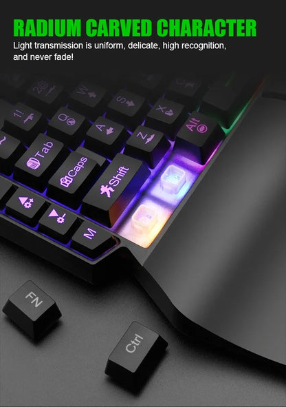 TEUCER 35 Keys One-Handed Mini Gaming Keyboard USB Wired RGB Backlit Ultra-Slim Gaming Keypad for PC, Laptop & Mobile Gaming