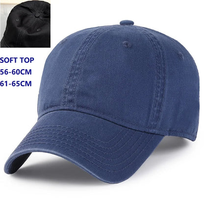 Casquette de baseball pour homme et femme, taille XXL, 100 % coton, grande casquette de baseball pour têtes larges 56-63 cm (23,5"-25,5"), casquette « dad cap » unie et ajustable