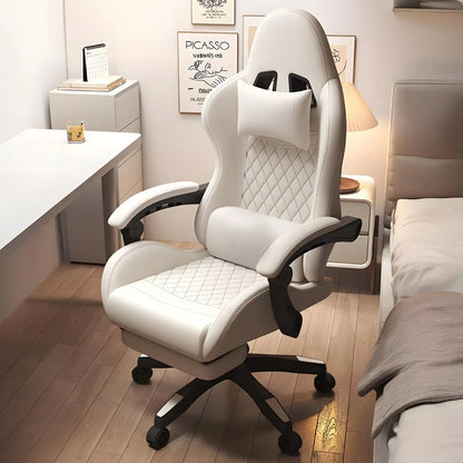 Silla gaming Hestora de piel PU grande y alta, silla ergonómica para ordenador con respaldo alto, reposapiés, masaje y soporte lumbar para adultos