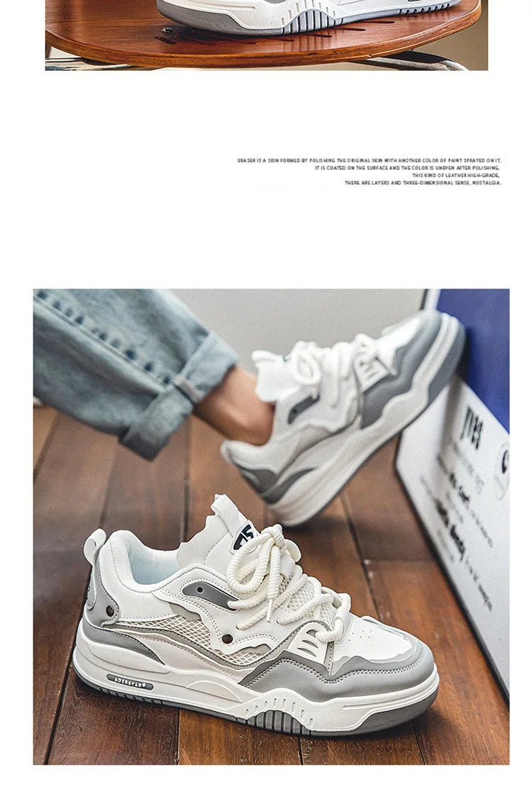 New Mesh Men's Casual Sneakers Comfortable Male Running Shoes for Men Lace-up Platform Skateboard Shoes Student Sports Sneakers