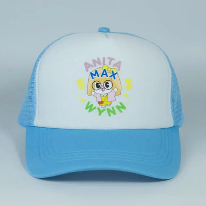 Trendy Anita Max Wynn Foam Trucker Hat Trendy Cute Mesh Snapback Caps Boy Girl Daily Sun Beach Fisherman Cap Female Summer Cap