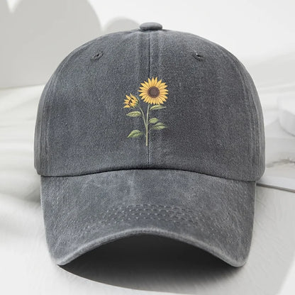 Retro saulėgrąžų rašto beisbolo kepurė „Dad Hat“, tinkanti lauko sportui, žvejybai ir stovyklavimui, žygiai