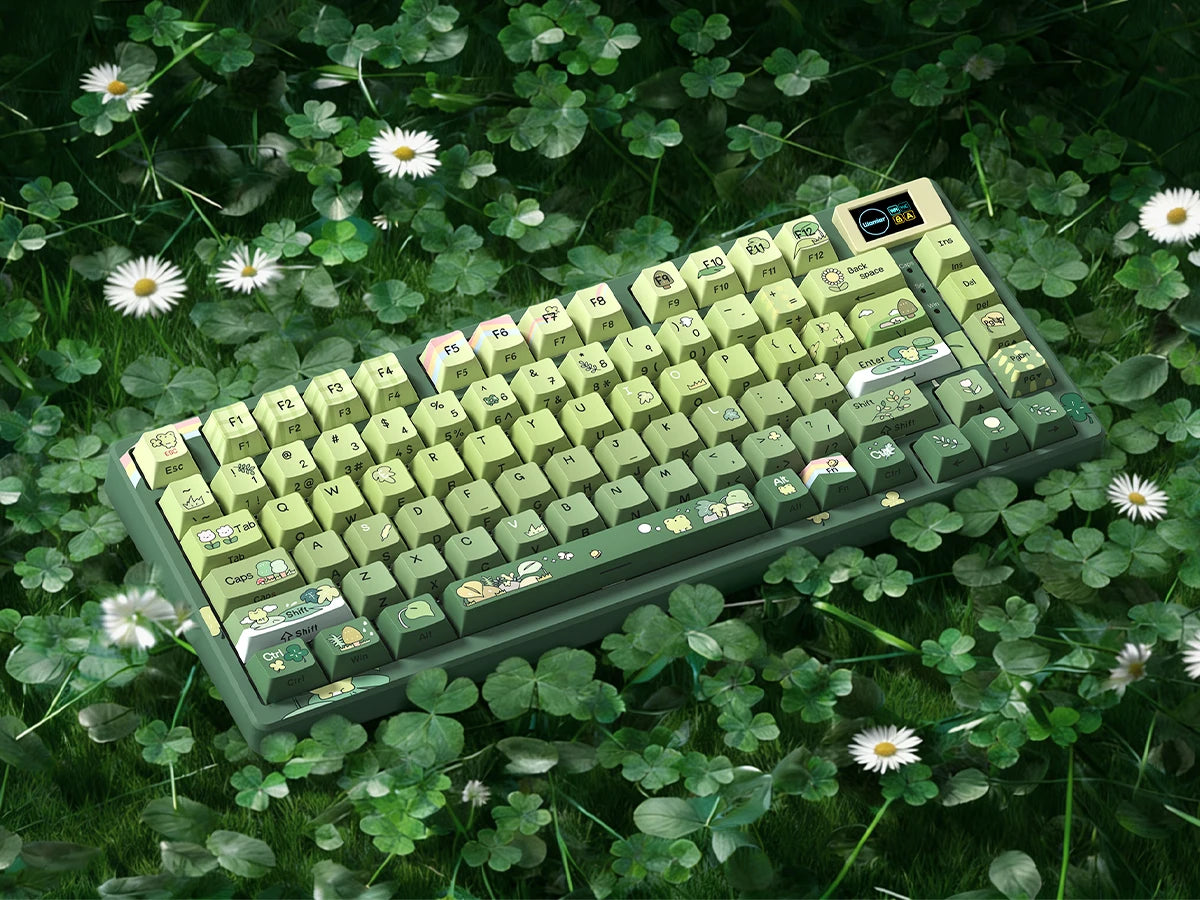 Womier SK80 Green 75% Keyboard with Color OLED Display Mechanical Gaming Keyboard Gasket Mounted RGB Hot Swap Custom Keyboard