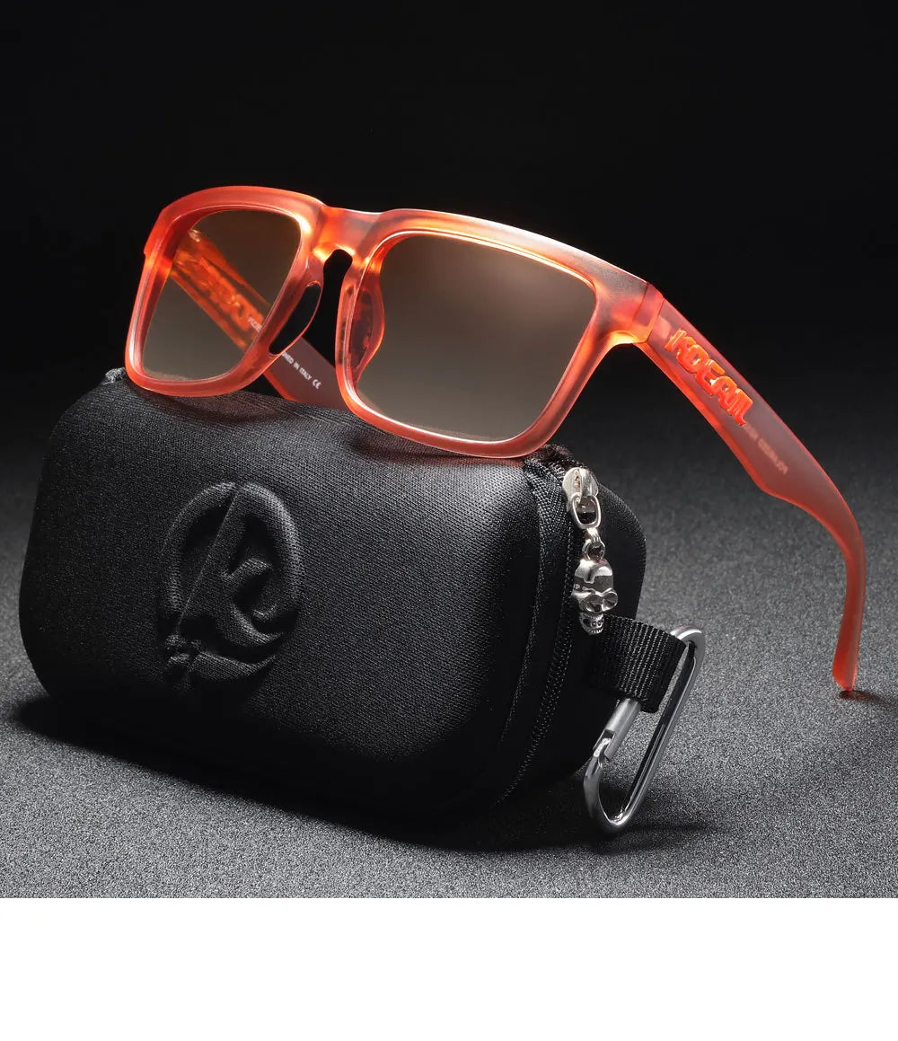 Kdeam 2026 High Quality Polarized Sunglasses for Men Transparent Gray Frame Fashion Unisex Outdoor Luxury Eyeglasses For Couple