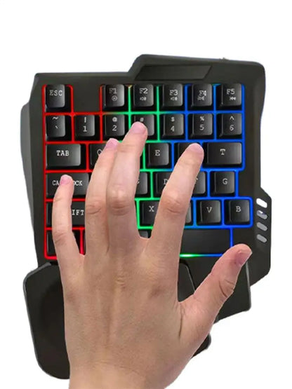 35 key Gaming Keyboard Single Hand Usb Wired One Handedly RGB Backlight Mini Keyboard for Gamer Laptop Desktop PC