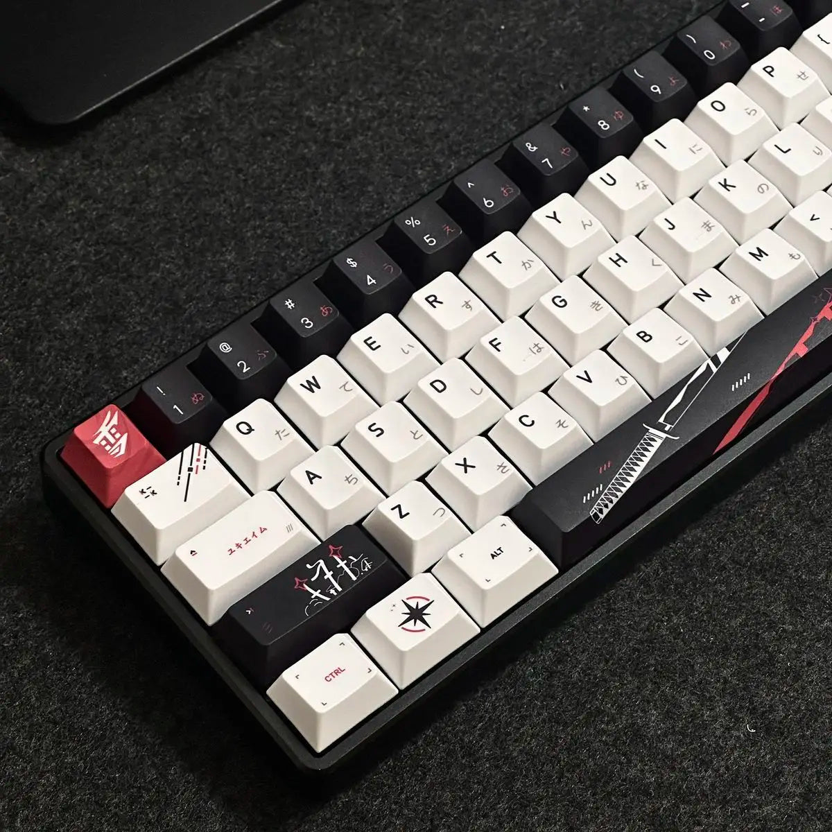 Cherry Personalized Japanese Engraved Keychain PBT 83/126 Key for MX Switch Wooting60 Mechanical Keyboard