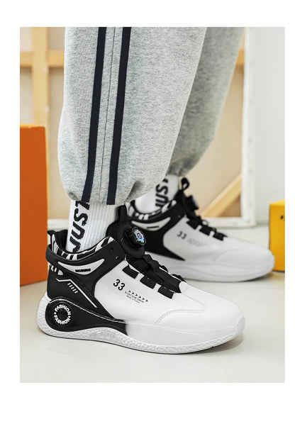 Herren-Sneaker mit drehbarer Schnalle – bequeme, rutschfeste Schnürschuhe für Outdoor-Aktivitäten