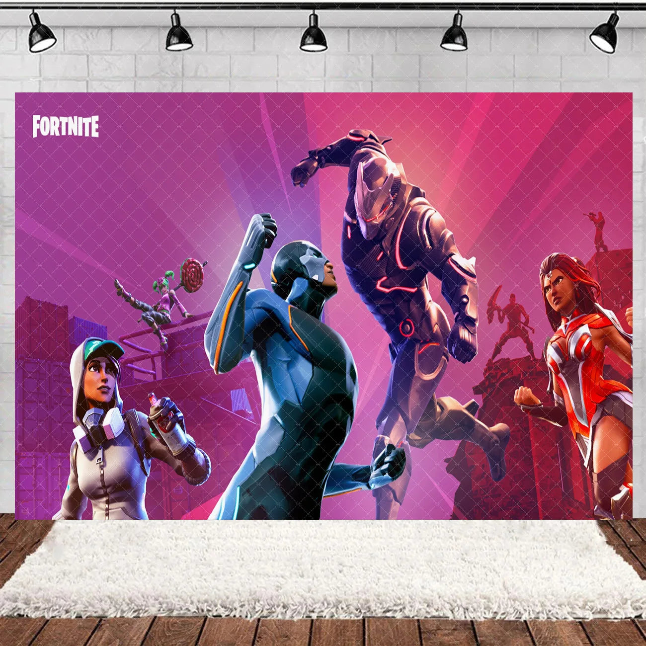 Fortnite Theme Happy Birthday Party Decoration Backdrop Shooting Game Alpaca Llama Supplies Background Baby Shower Kid Gifts