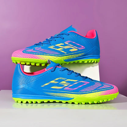 Chaussures de football Sport Essential TF Turf, tissu PU intégré, semelle en caoutchouc antidérapante, résistantes à l'usure, unisexes, décontractées.