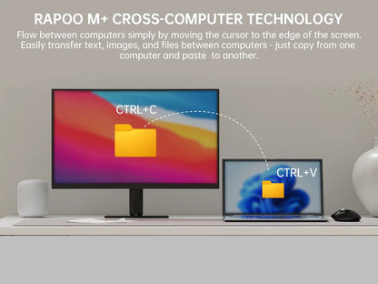 Rapoo MT760L/MT760M monen tilan ladattava langaton hiiri, ergonominen, 4000 DPI, tukee jopa 4 laitetta, Bluetooth-hiiri