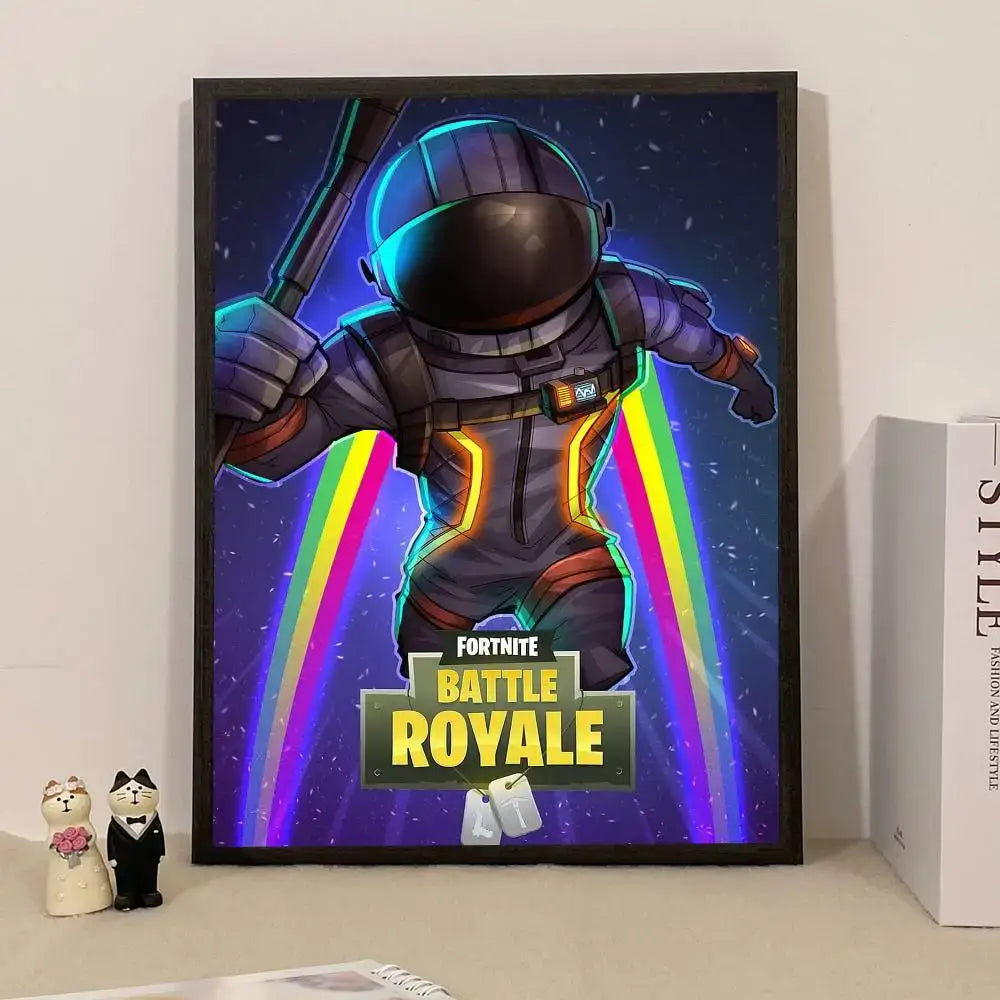 Game F-Fortnite Poster Surprise Home Decoration Picture Wall Art for Study Living Room Decor