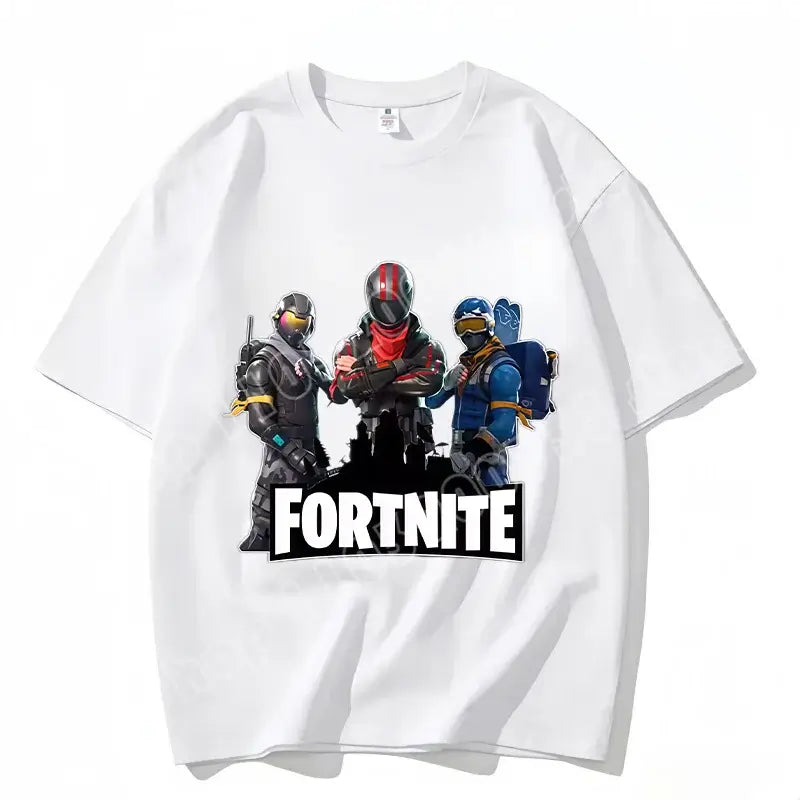 Fortnite Crew Neck T Shirt Unisex Adult Game Dance Fashion New Pure Cotton Short Sleeve Tops Perfect for Casual Wear Vacations