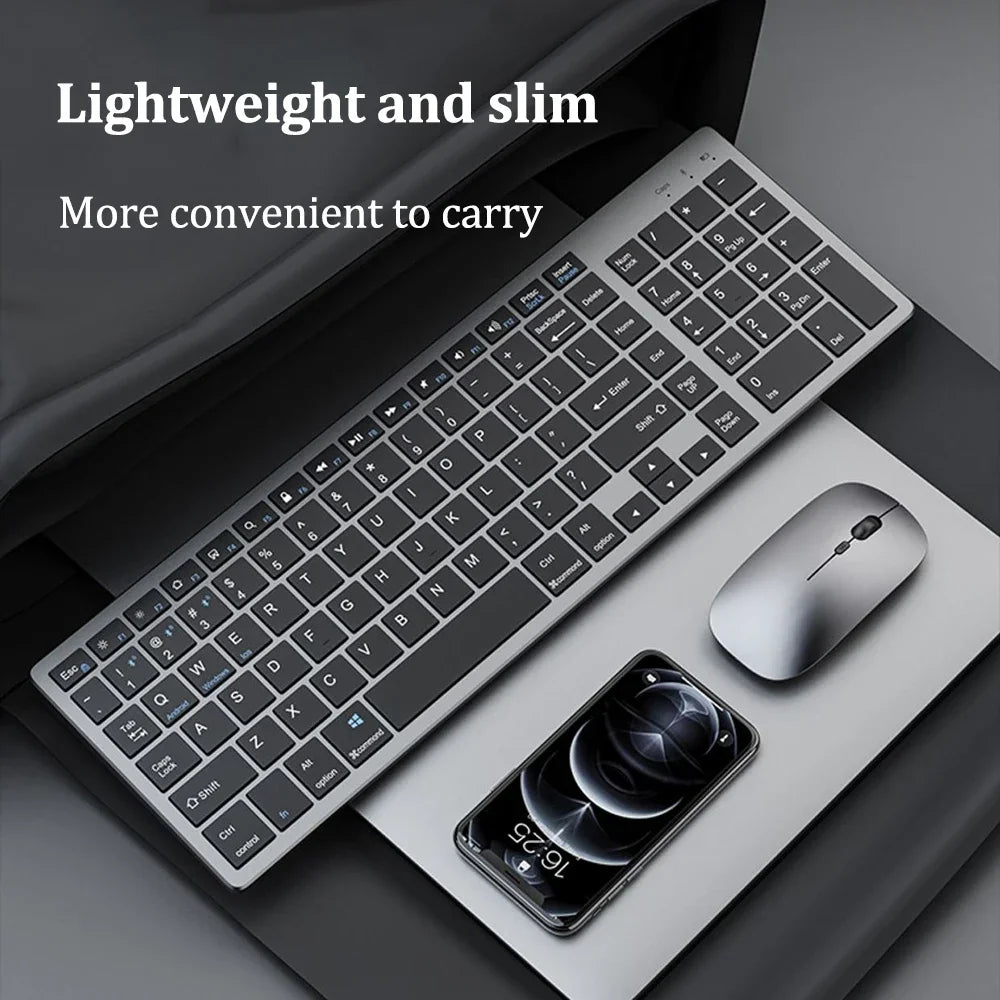 Russian/Hebrew/Spanish/Portuguese/Korean Bluetooth 5.0 & 2.4G Wireless Rechargeable Keyboard For Tablet iPad PC Android IOS Win