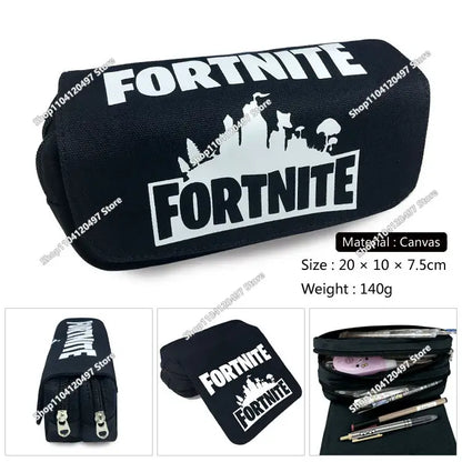 Fortnites Anime Pencil Bag Kawaii PencilCase Large Capacity Waterproof Handheld Cosplay Pencil Pouch Office Stationary Gift Toy