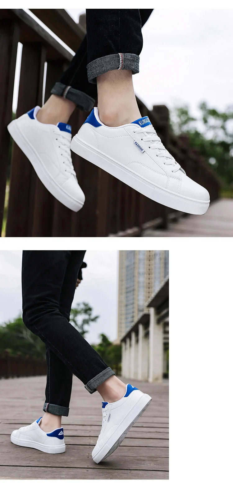 Men's Casual Skateboarding Shoes White Shoes Outdoors Leisure Sneakers Breathable Walking Shoes Flat Shoes Chaussure Homme 39-48