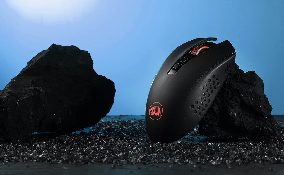 Brezžična gaming miška Redragon M656 Gainer, 4000 DPI, 2.4Ghz brezžična gamerska miška s 5 ravnmi DPI, 7 makro gumbi, rdeča LED-osvetlitev
