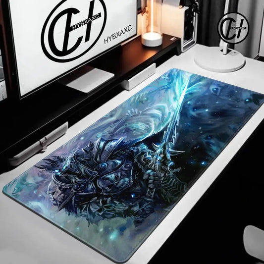 World of Warcraft Lich King-muismat voor pc, HD-anime gamingaccessoires, toetsenbord- en muismat voor laptop, XXL gamekast-bureaumatkleed