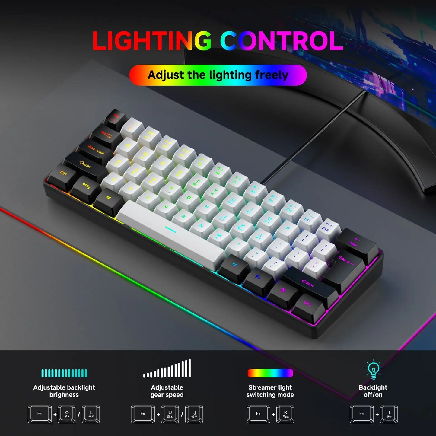 2026 New Best-Selling Portable Wired Mini-Mechanical Keyboard K61 Mini-Keyboard, Suitable For Playing Games, Compact And Convenient