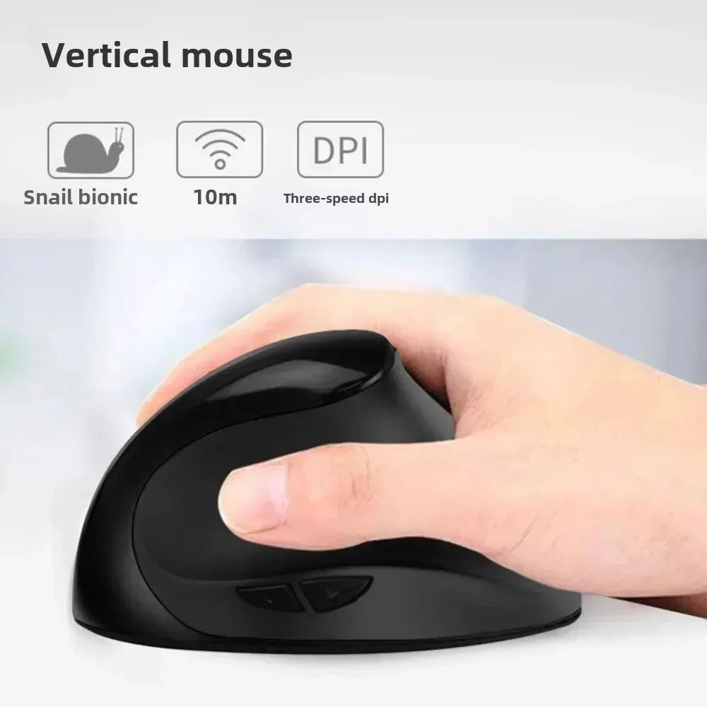 YANFU BNKJ5 Left Hand Wireless Ergonomic Mouse, 2.4G Bluetooth Ergonomic Mouse with Adjustable DPI, Silent Optical Office Mouse for Left-Handed Users