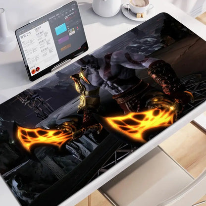 Xxl Mouse Pad God of War Gaming Accessories Keyboard Computer Carpet Game Desk Mat 90x40cm Large Pc Gamer Cabinet Table Mousepad