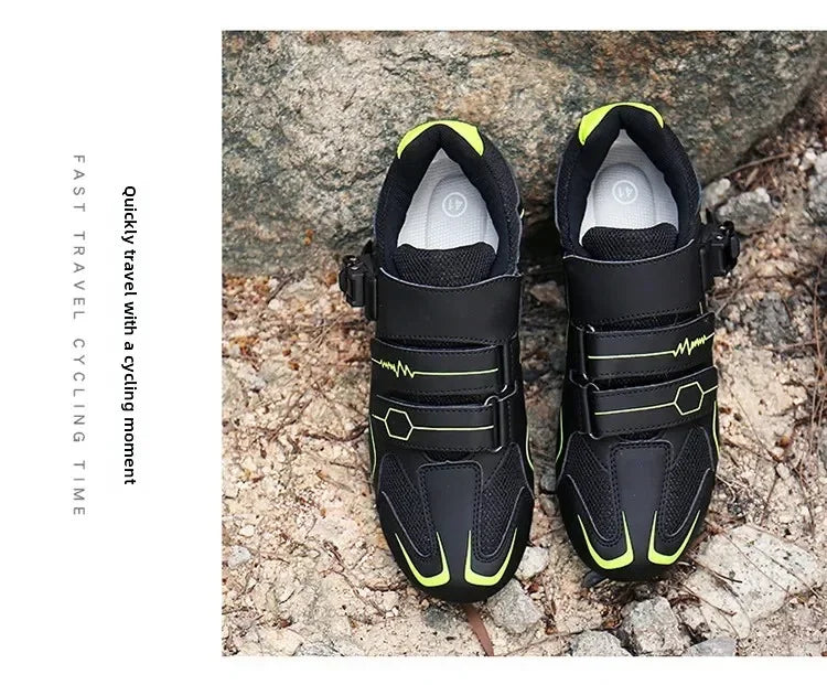 Chaussures de cyclisme unisexes à semelle rigide – Chaussures à crampons pour vélo de route 4 saisons, VTT et sports de plein air