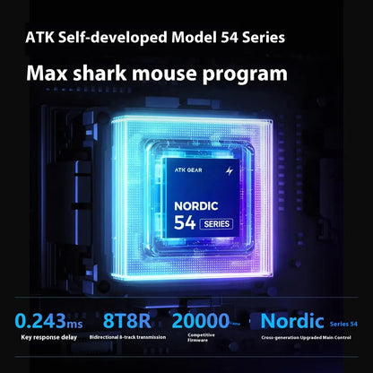 ATK F1 V2 Ultra MAX žaidimų pelė, belaidė, trijų režimų, PAW3950, dviguba 8k, lengva, ergonomiška e. sporto pelė, individualizuojamas PC priedas