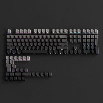 OEM Profile Gradient Side Printed Shine Through Keycaps PBT Double Shot Keycap For Mechanical Gamer Keyboard Black Gray Key Caps
