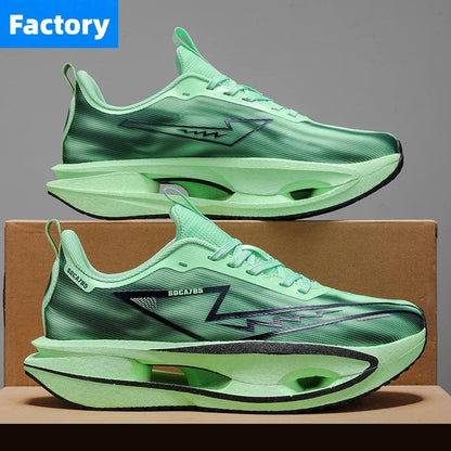 Løbesko til maraton, specialudgave til mænd, sportssko med kulfiberplade, åndbare, ultralette, komfortable, atletiske, støddæmpende, stabile sneakers til kvinder