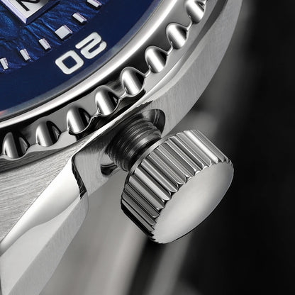 BERNY Automatic Diver Watch for Men Top Luxury Sapphire 316L Steel Blue Dial 200M Waterproof Mechanical Diving Men's Watches