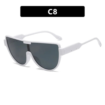 2025 New Design Monoblock Semi-round Sunglasses Designer Half Frame Goggle Shades Outdoor Oversized Sun Glasses for Women & Men