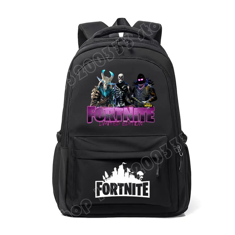 Fortnite-Kinderrucksack, tragbar, mit großem Fassungsvermögen, Schulranzen für Schüler, Schultertasche mit Cartoon-Print, Schulzubehör für Jungen, Geschenk