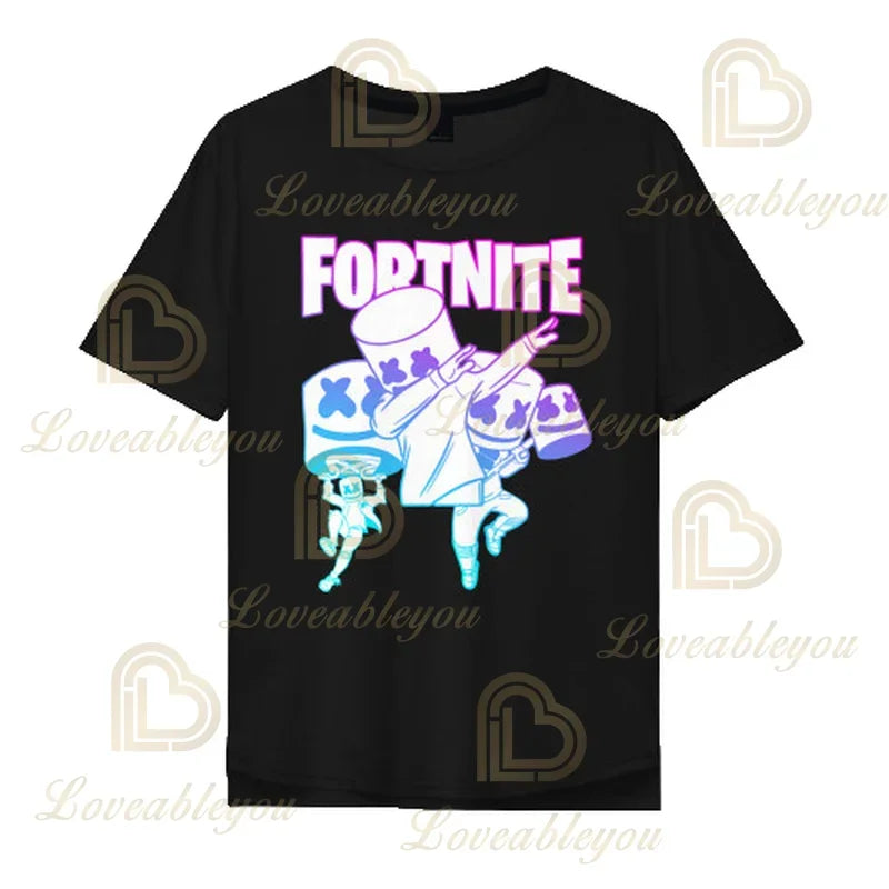 Cartoon-T-Shirt für Jungen und Mädchen, Fortnite-T-Shirt Battle Royale 3D, 3 bis 14 Jahre, Victory Royale, Gaming-Oberteil für Kinder und Teenager