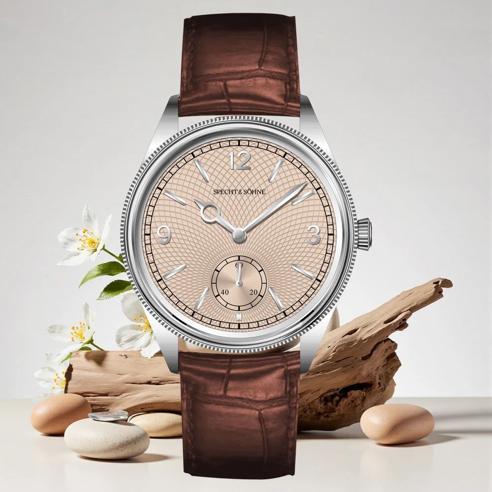 New Specht & Söhne 1908 Classic Men's Watches Mechanical Watch Genuine Leather Stainless Steel Business Wristwatch Waterproof